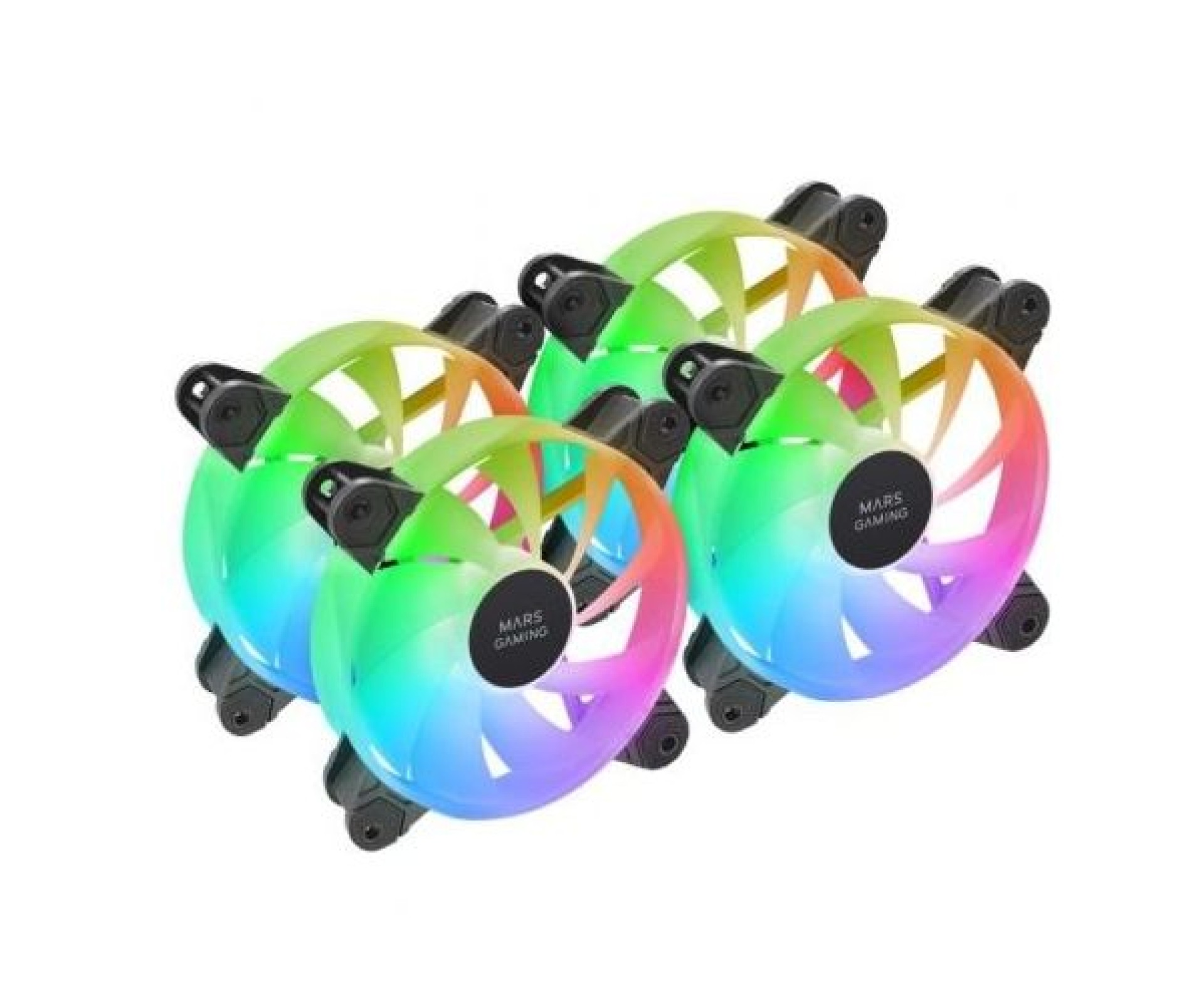 Pacote com 3 ventoinhas Mars Gaming MF-4A/ 12cm/ ARGB/ Pretas