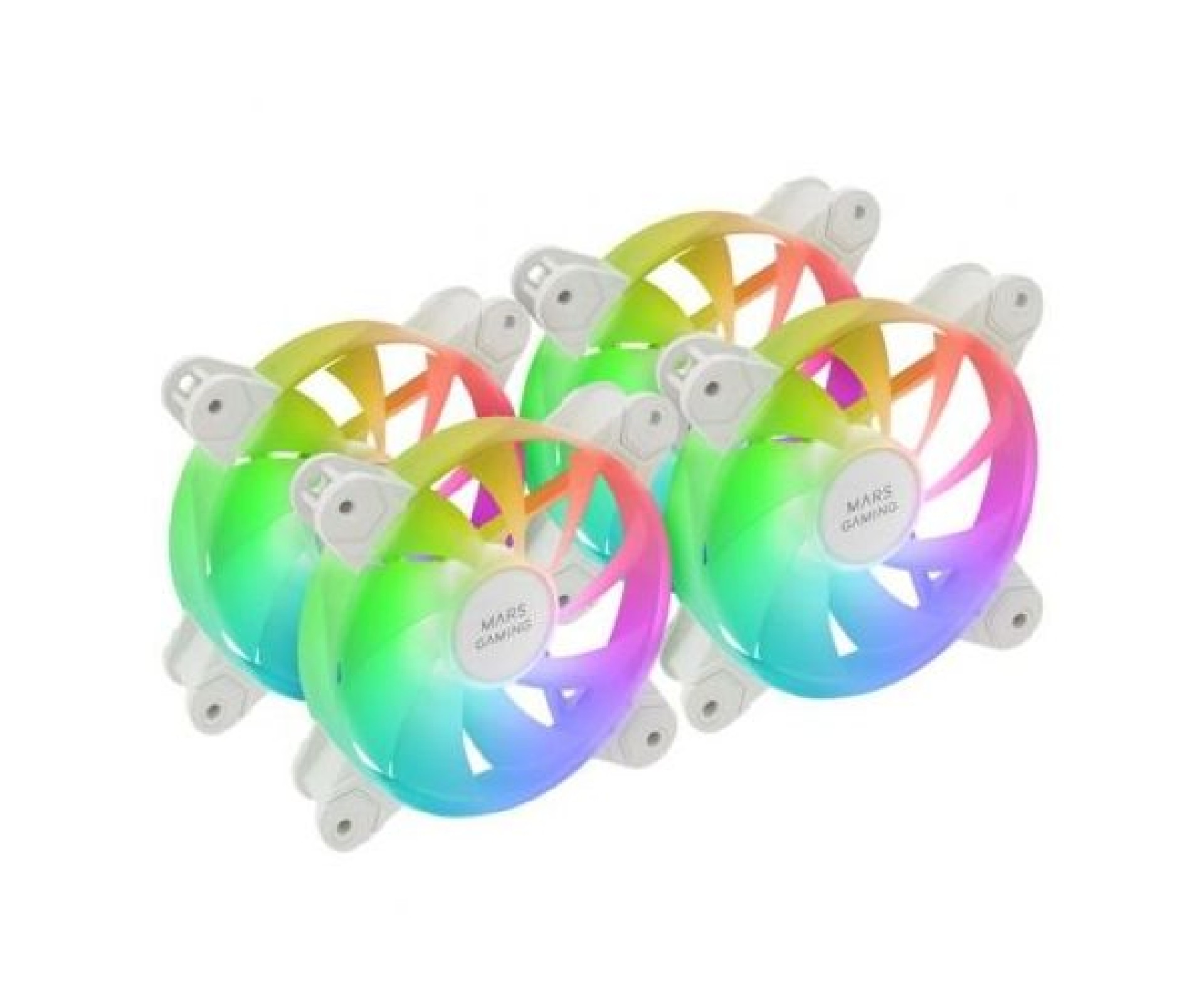 Pacote com 3 ventoinhas Mars Gaming MF-4A/ 12cm/ ARGB/ Brancas