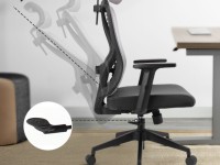 Silla de oficina Techancy MD4901 negra para computadora, asiento de tela, soporte lumbar curvo, 