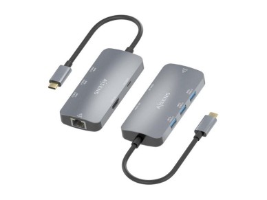 Docking USB Tipo-C Aisens ASUC-6P019-GR/ 1xHDMI 4K/ 3xUSB/ 1xRJ45/ 1xUSB Tipo-C PD/ Gris