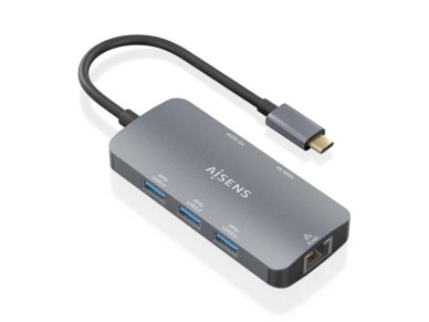 Docking USB Tipo-C Aisens ASUC-6P019-GR/ 1xHDMI 4K/ 3xUSB/ 1xRJ45/ 1xUSB Tipo-C PD/ Gris