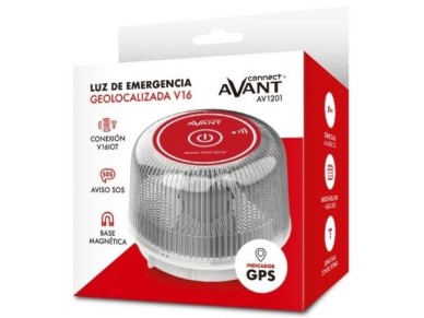 Avant V16 Connected AV1201 Car Emergency Beacon Light / Approved / Magnetic Base / Geolocable / Batt