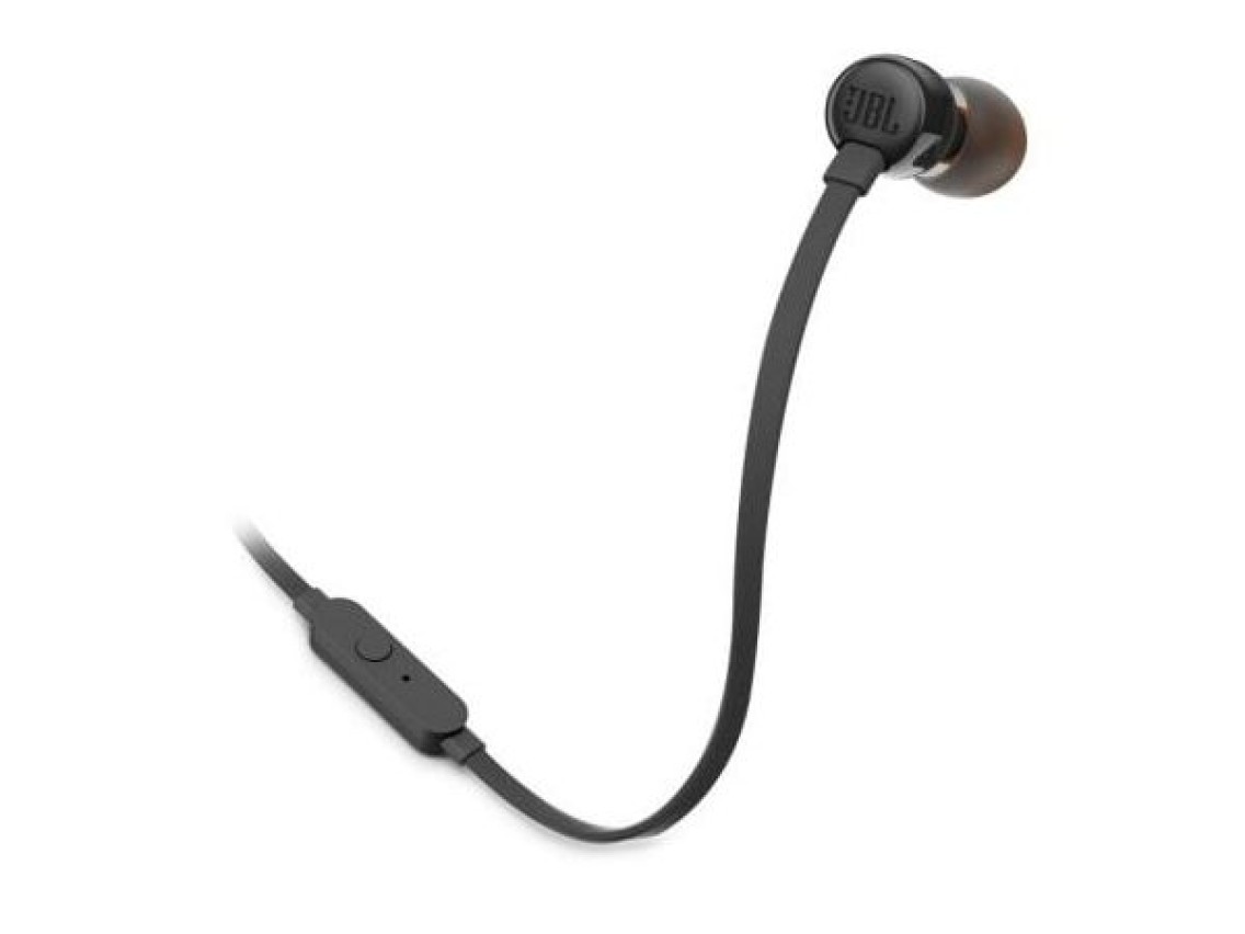 Fones de ouvido intra-auriculares JBL Tune 110 com microfone / Conector de 3,5 mm / Preto