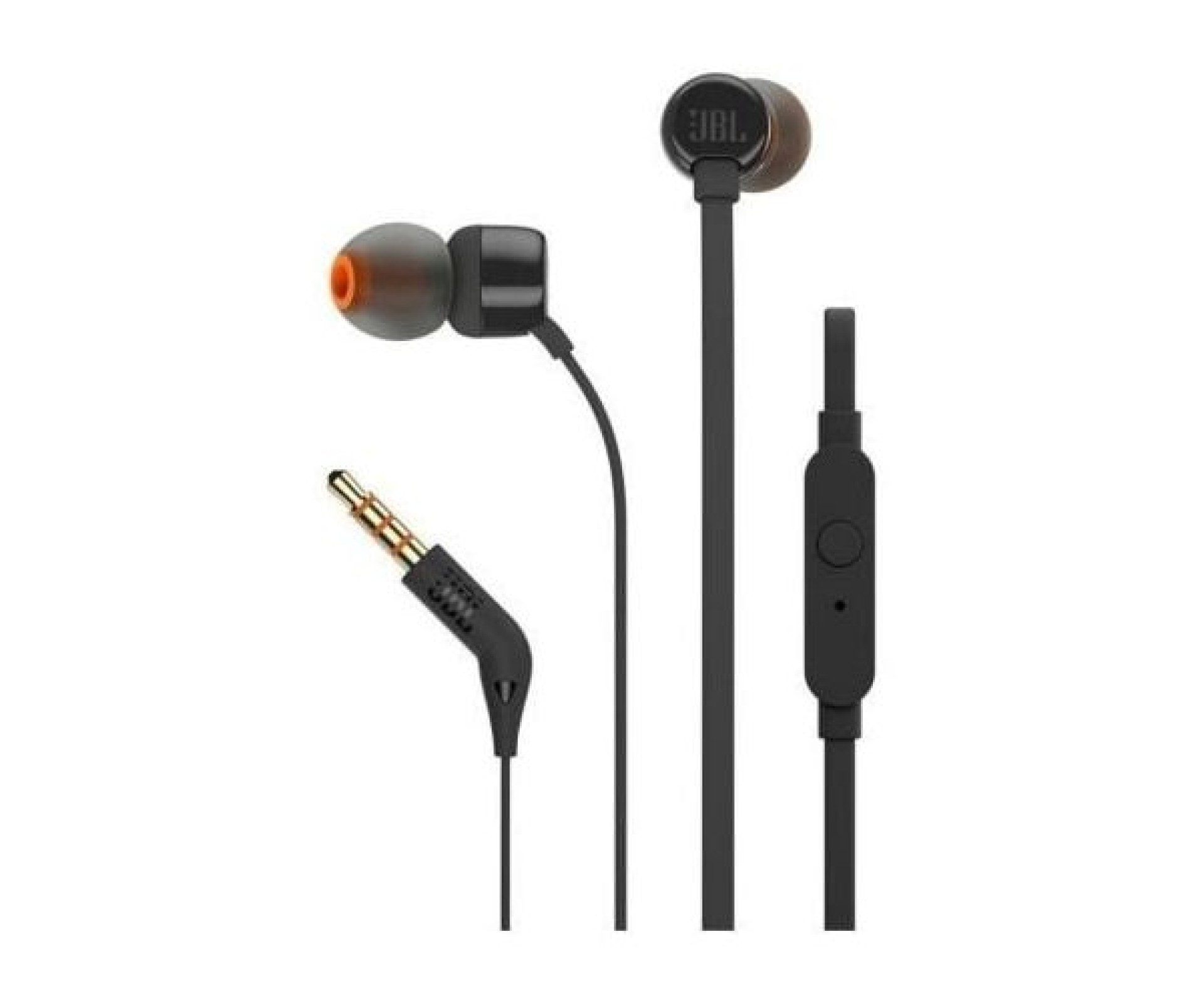 Fones de ouvido intra-auriculares JBL Tune 110 com microfone / Conector de 3,5 mm / Preto