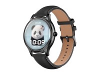 COLMI L28 Smart Watch (black silicone + black leather strap)