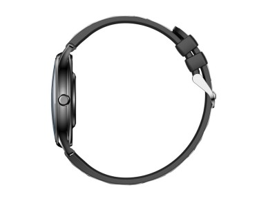 COLMI L28 Smart Watch (black silicone + black leather strap)