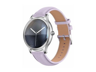 Rel�gio inteligente COLMI L28 (prateado-roxo + pulseira de couro roxa)