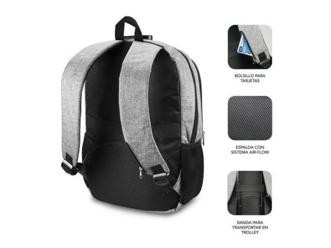 Subblim Urban Lock Backpack for Laptops up to 16" / USB Port / Anti-theft / Gray