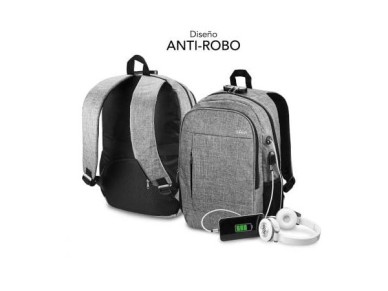 Mochila Subblim Urban Lock para Port�tiles hasta 16"/ Puerto USB/ Antirrobo/ Gris