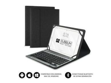 Capa para teclado Bluetooth Subblim Keytab Pro para tablets de 10,1" a 10,8" / Preta