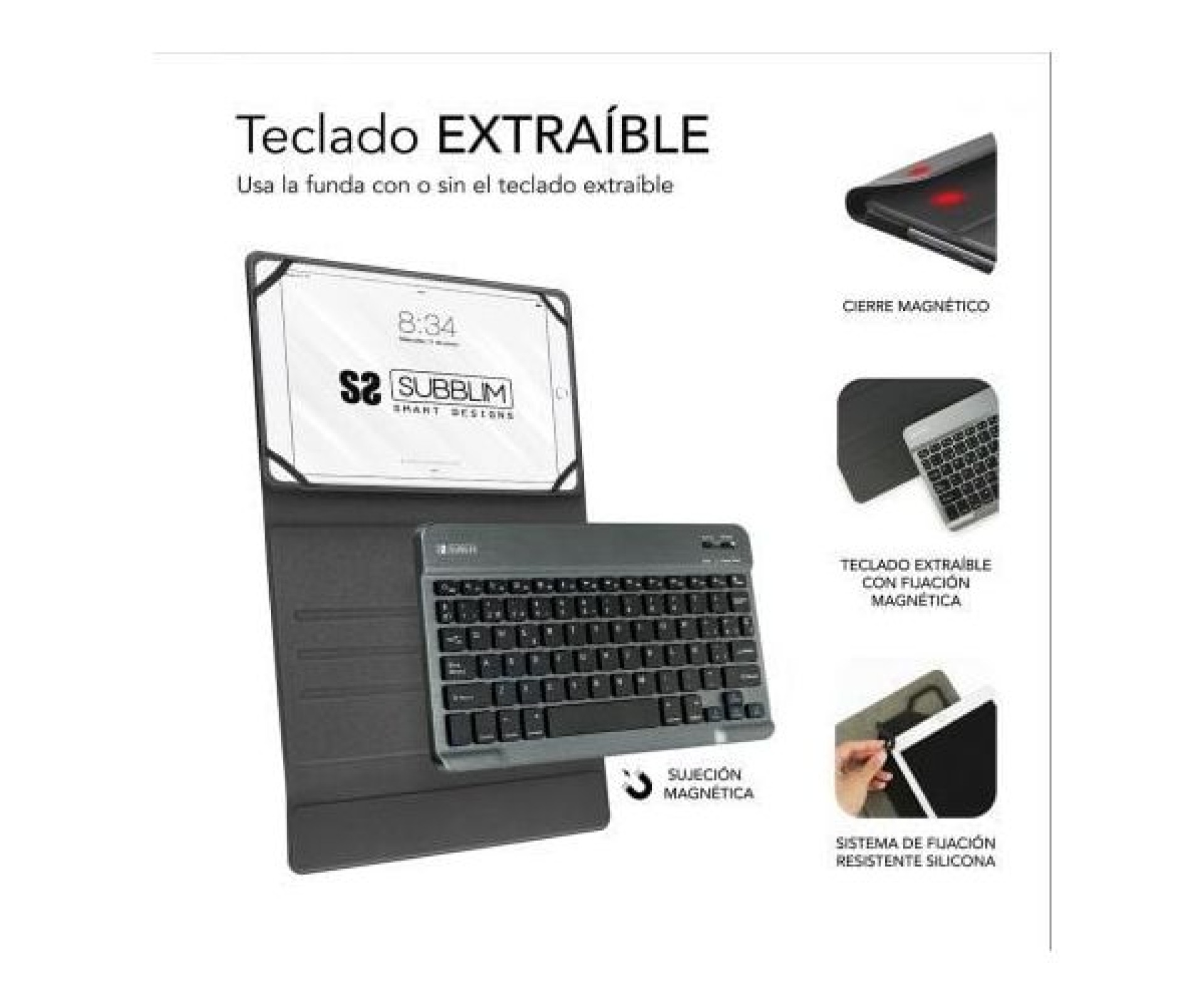 Capa para teclado Bluetooth Subblim Keytab Pro para tablets de 10,1