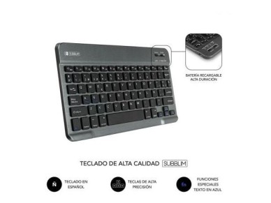 Capa para teclado Bluetooth Subblim Keytab Pro para tablets de 10,1" a 10,8" / Preta