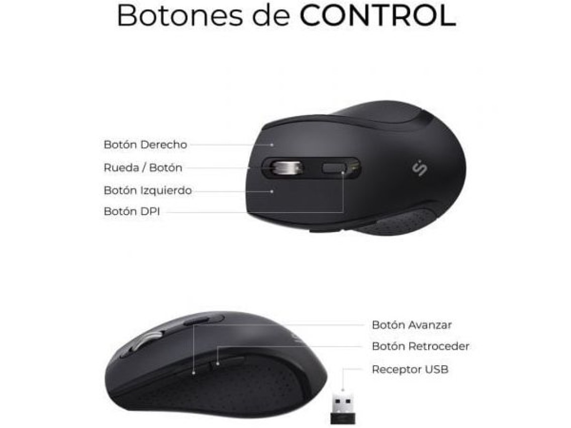 Teclado y Ratón Inalámbrico Subblim Combo Dual Office Prowave/ Negro