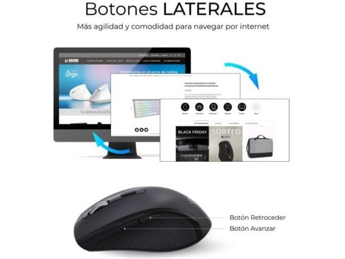 Teclado y Ratón Inalámbrico Subblim Combo Dual Office Prowave/ Negro