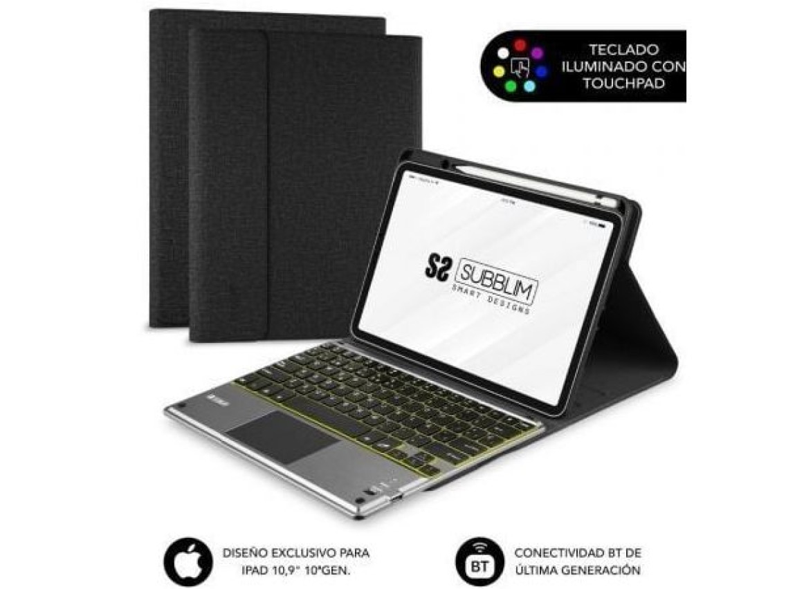 Funda con Teclado Subblim KeyTab Pro BT para Tablet iPad 10.9" 10a Gen/ Negra