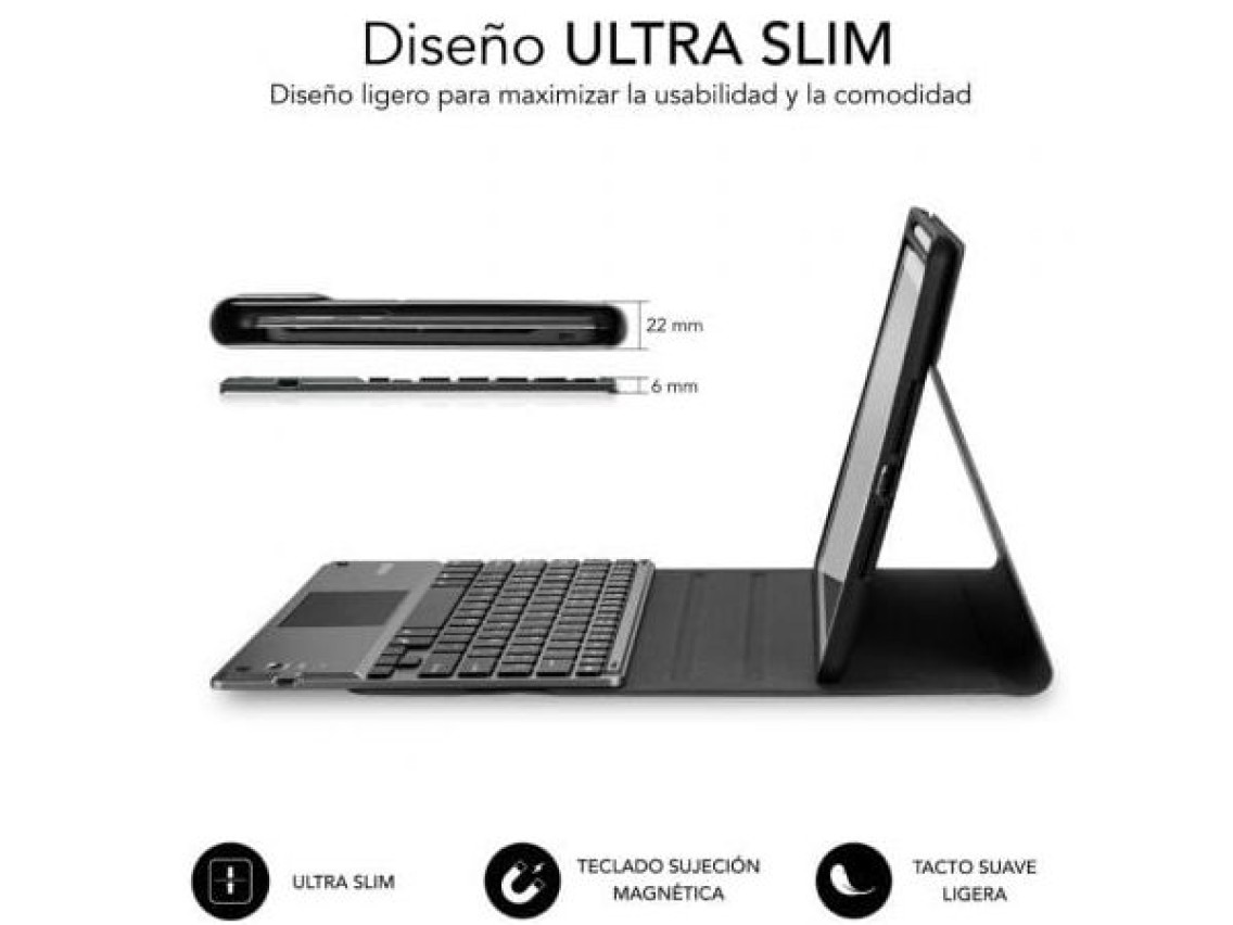 Funda con Teclado Subblim KeyTab Pro BT para Tablet iPad 10.9" 10a Gen/ Negra