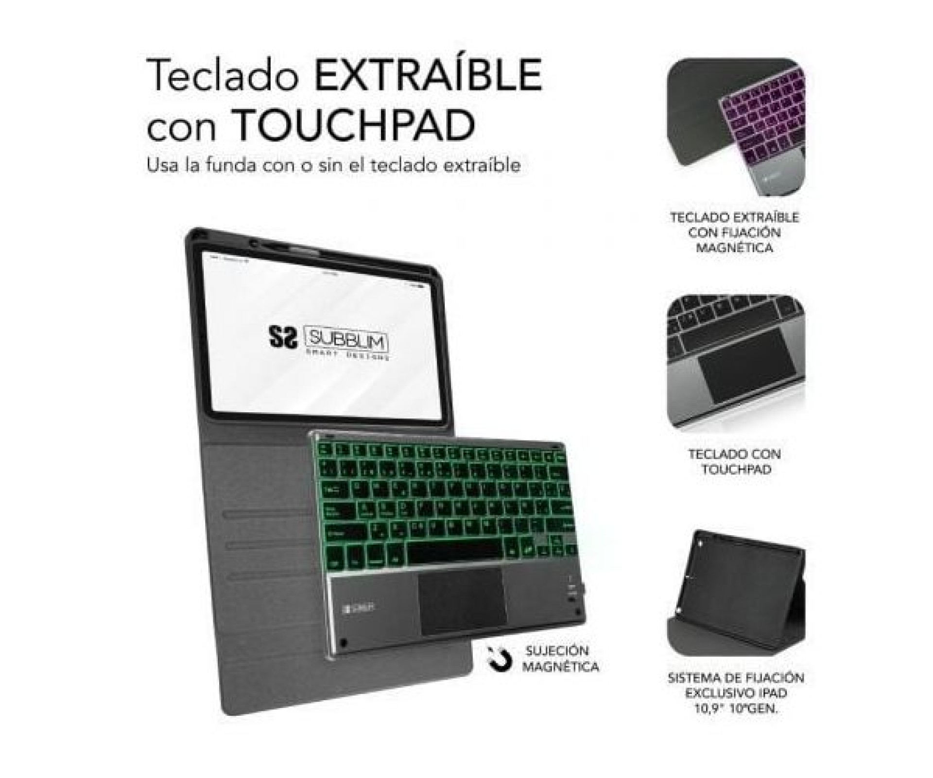 Funda con Teclado Subblim KeyTab Pro BT para Tablet iPad 10.9