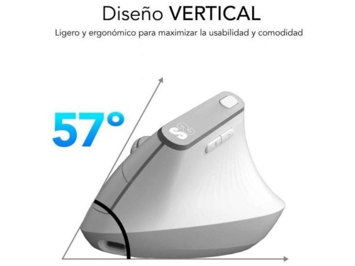 Subblim Nature Vertical Ergo Dual Battery Wireless Bluetooth Vertical Mouse / 2.4GHz / Rechargeable 