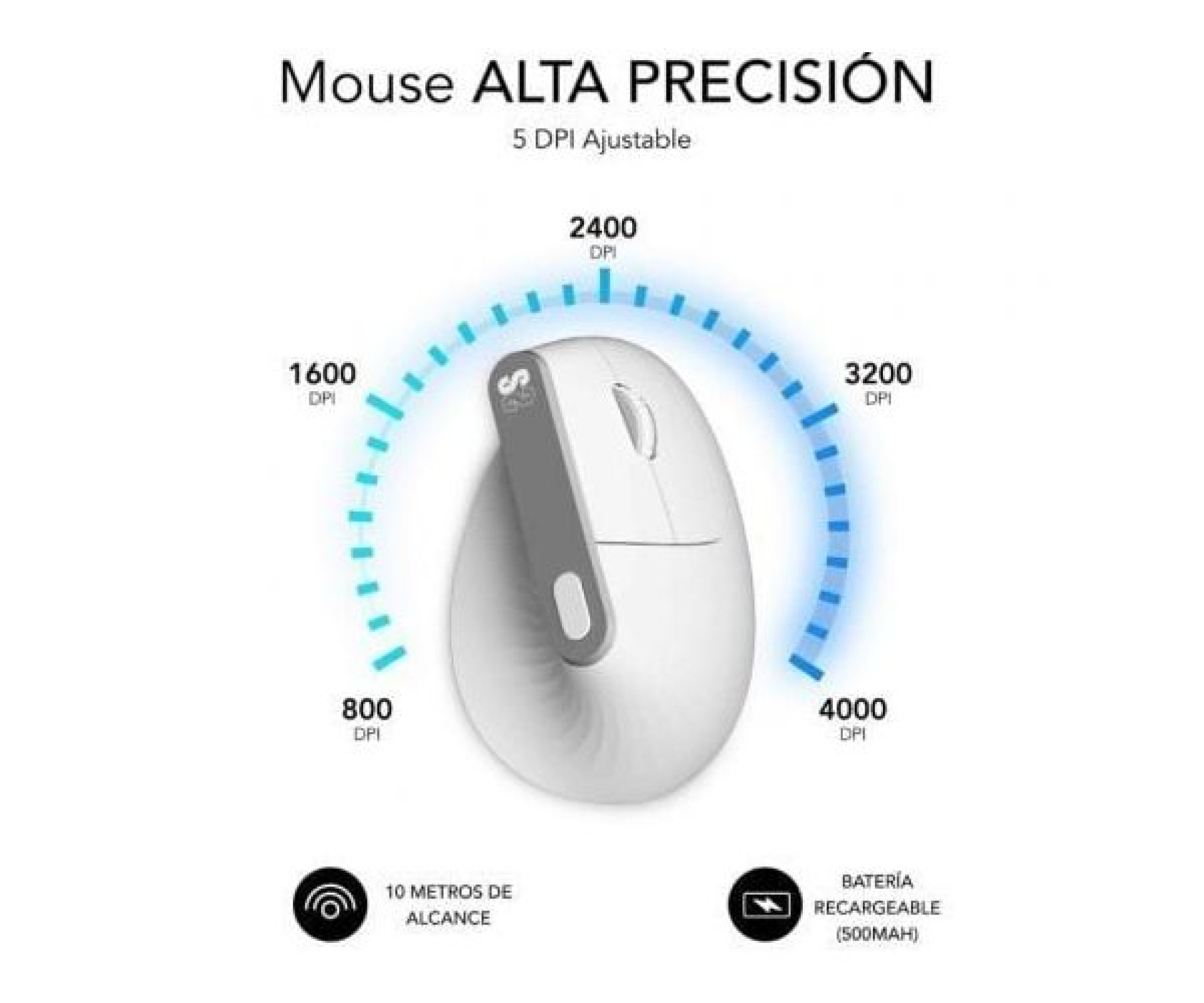 Subblim Nature Vertical Ergo Dual Battery Wireless Bluetooth Vertical Mouse / 2.4GHz / Rechargeable