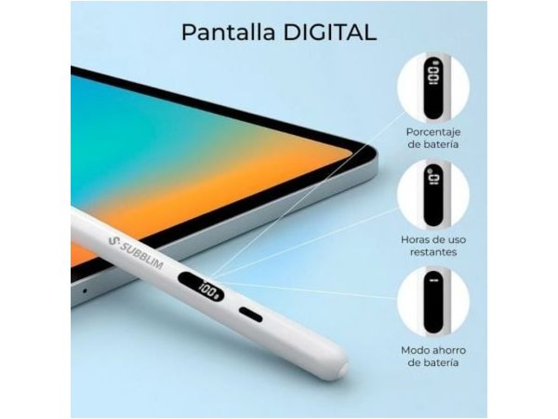 Lápiz Electrónico Subblim NoteFlow Pen para iPad/ Blanco