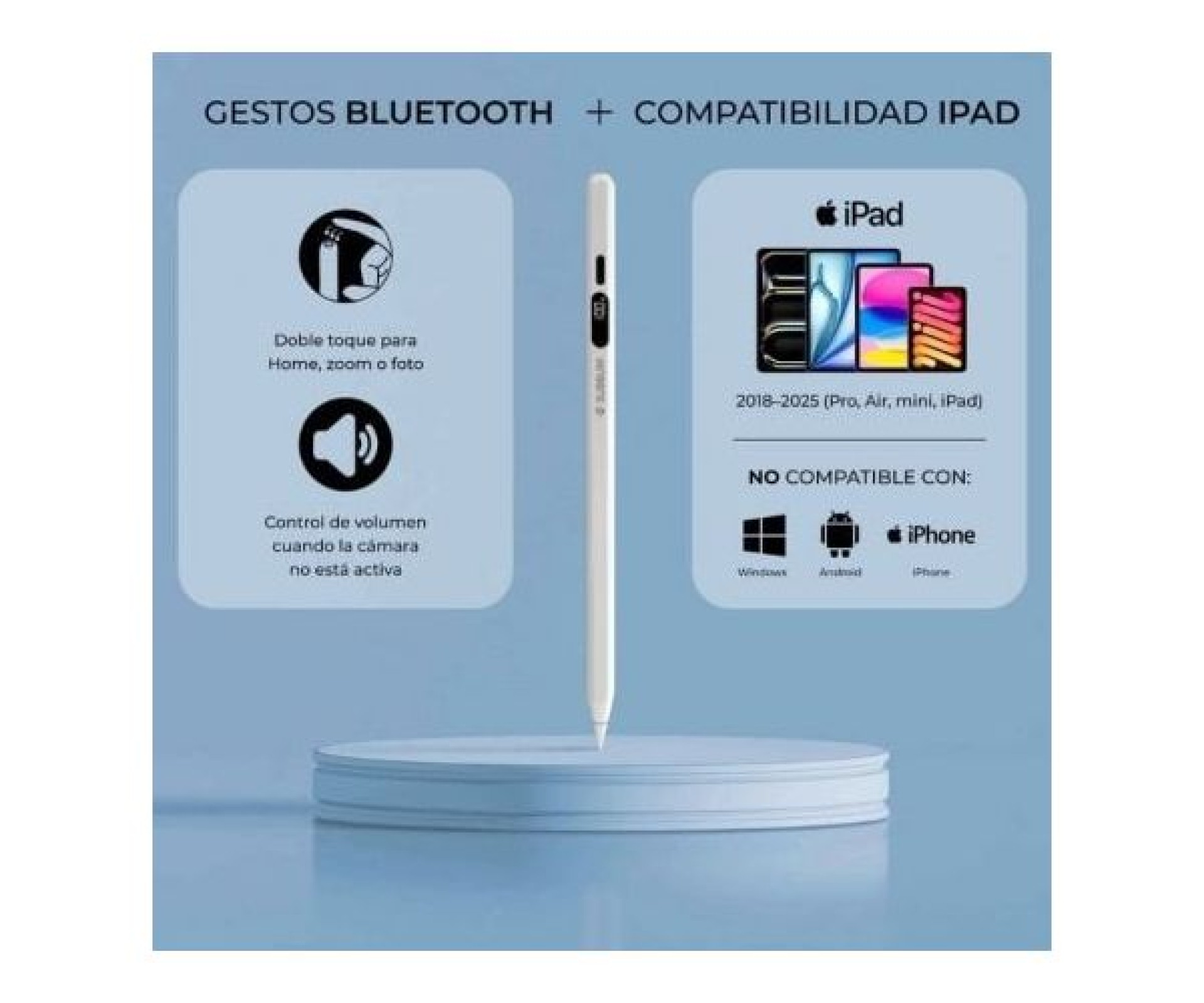 Lápiz Electrónico Subblim NoteFlow Pen para iPad/ Blanco
