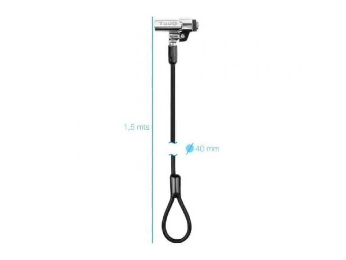 TooQ TQCLKC0045-G/ 1.5m Nano Type Security Cable for Laptops
