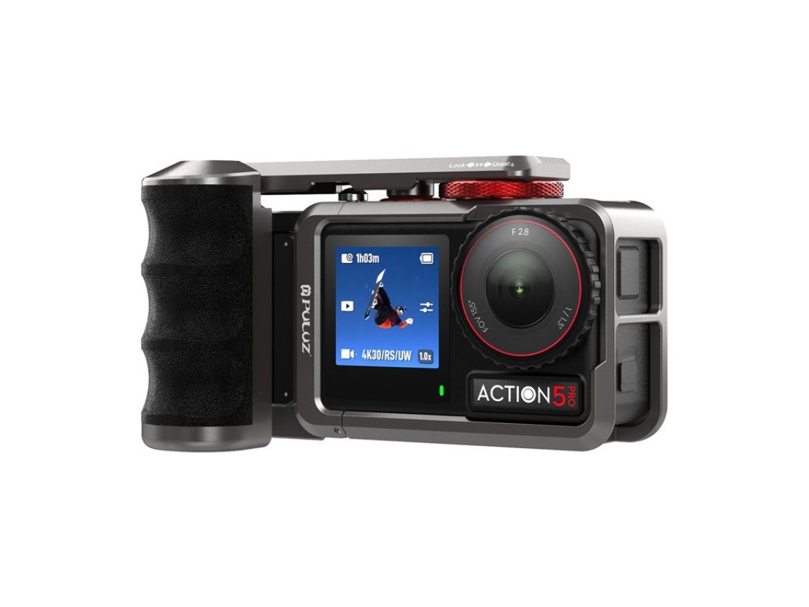 Estojo de proteção metálico com alça Puluz para DJI Osmo Action 5 Pro / Action 4 / Action 3