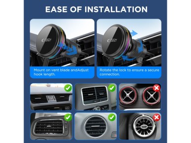 Cargador de coche Tech-Protect V9 MagSafe Qi 2.2 de 25 W - Negro Cargador de coche Tech-Protect V9 MagSafe Qi 2.2 de 25 W - Negro
