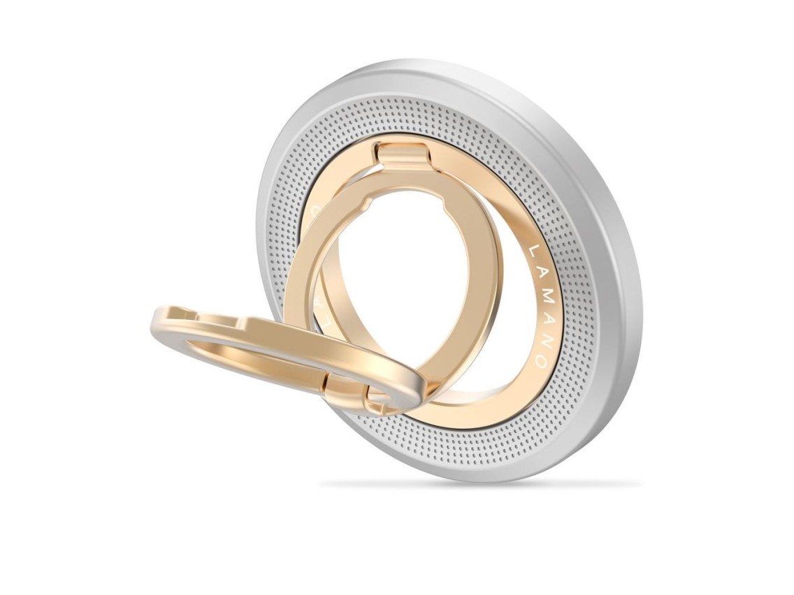 Suporte magnético para celular Tech-Protect MMR700 Lamano MagSafe - Cinza e Dourado