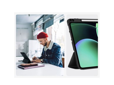 Capa com Caneta Tech-Protect SmartCase para Xiaomi Pad 7 / 7 Pro / 8 / 8 Pro 11.2 - Preta