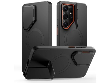 Tech-Protect Kevlar Aura MagSafe Case for Samsung Galaxy S26 Ultra - Black and Orange