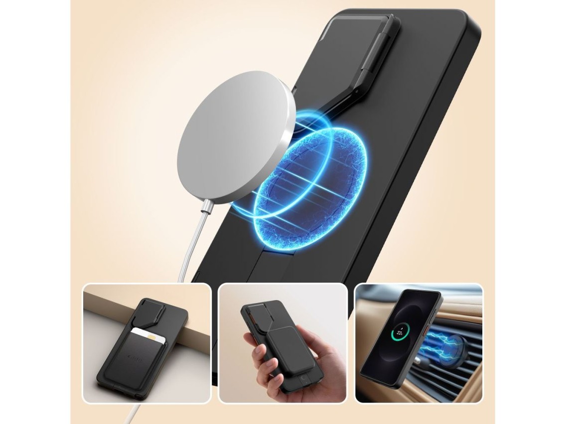 Funda Tech-Protect Kevlar Aura MagSafe para Samsung Galaxy S26 Ultra - Negra y naranja