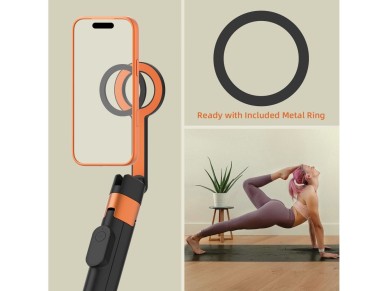Tech-Protect L10S Bluetooth Selfie Stick Tripod - Black and Orange Tech-Protect L10S Bluetooth Selfie Stick Tripod - Black and Orange