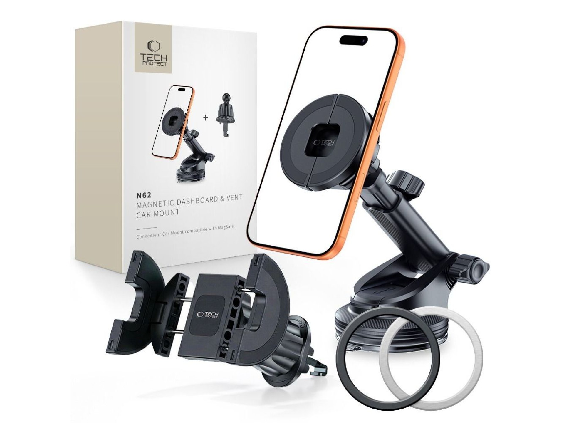 Tech-Protect N62 MagSafe Cockpit Car Mount - Black