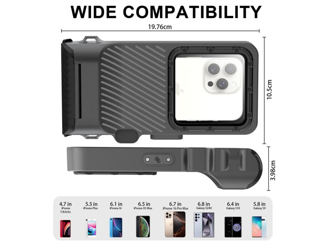 Capa para celular Tech-Protect IPX8 Pro à prova d'água - Cinza e Preta