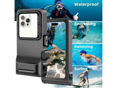 Tech-Protect IPX8 Pro Waterproof Phone Case - Gray and Black Tech-Protect IPX8 Pro Waterproof Phone Case - Gray and Black