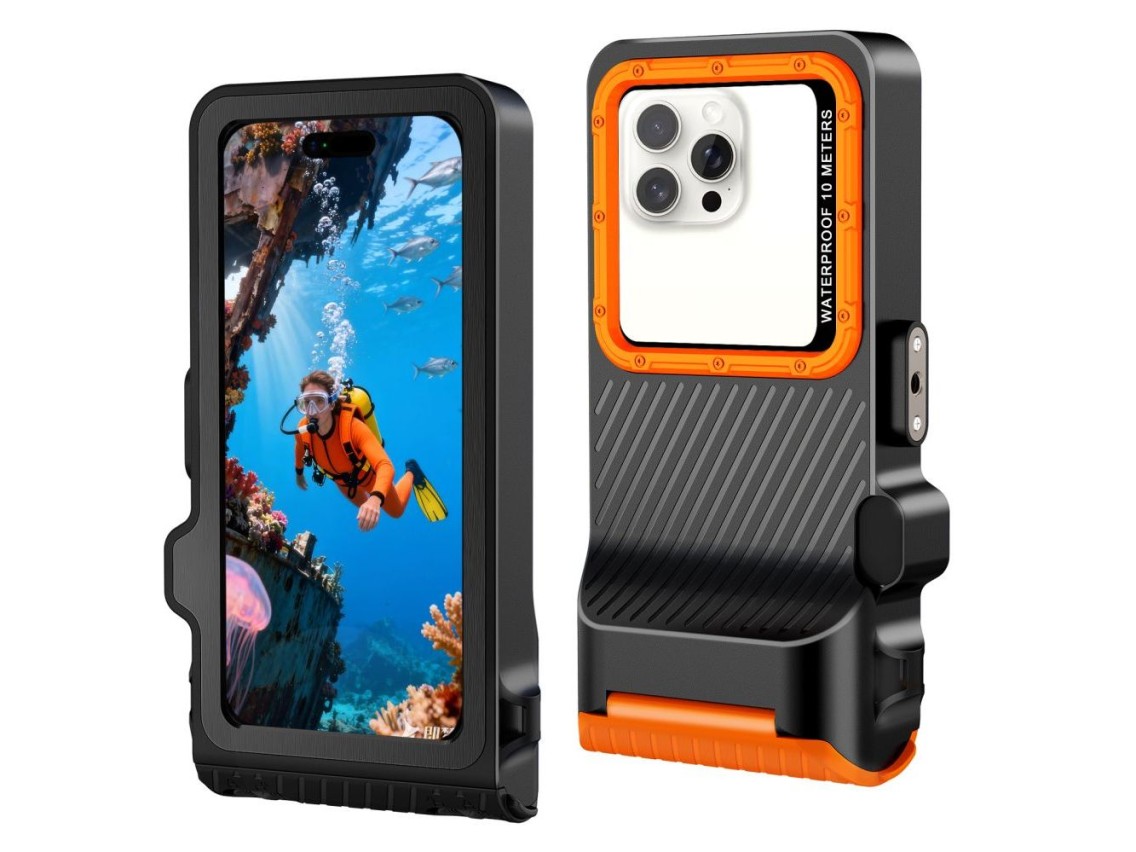 Capa para celular Tech-Protect IPX8 Pro à prova d'água - Laranja e preta
