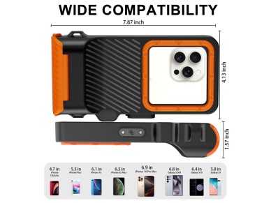 Tech-Protect IPX8 Pro Waterproof Phone Case - Orange and Black Tech-Protect IPX8 Pro Waterproof Phone Case - Orange and Black