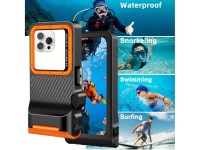 Capa para celular Tech-Protect IPX8 Pro à prova d'água - Laranja e preta Capa para celular Tech-Protect IPX8 Pro à prova d'água - Laranja e preta