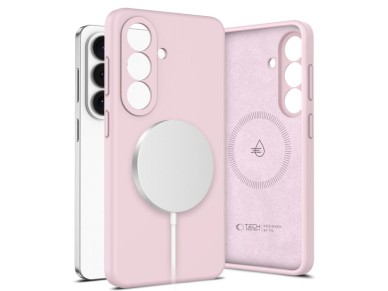 Funda de silicona Tech-Protect MagSafe para Samsung Galaxy S26 - Rosa