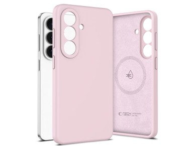 Funda de silicona Tech-Protect MagSafe para Samsung Galaxy S26 - Rosa