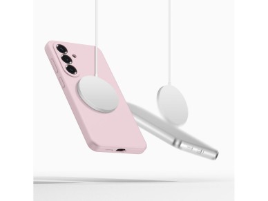 Funda de silicona Tech-Protect MagSafe para Samsung Galaxy S26 - Rosa