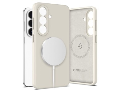 Capa de silicone Tech-Protect MagSafe para Samsung Galaxy S26 - Bege Capa de silicone Tech-Protect MagSafe para Samsung Galaxy S26 - Bege