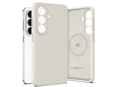 Capa de silicone Tech-Protect MagSafe para Samsung Galaxy S26 - Bege Capa de silicone Tech-Protect MagSafe para Samsung Galaxy S26 - Bege