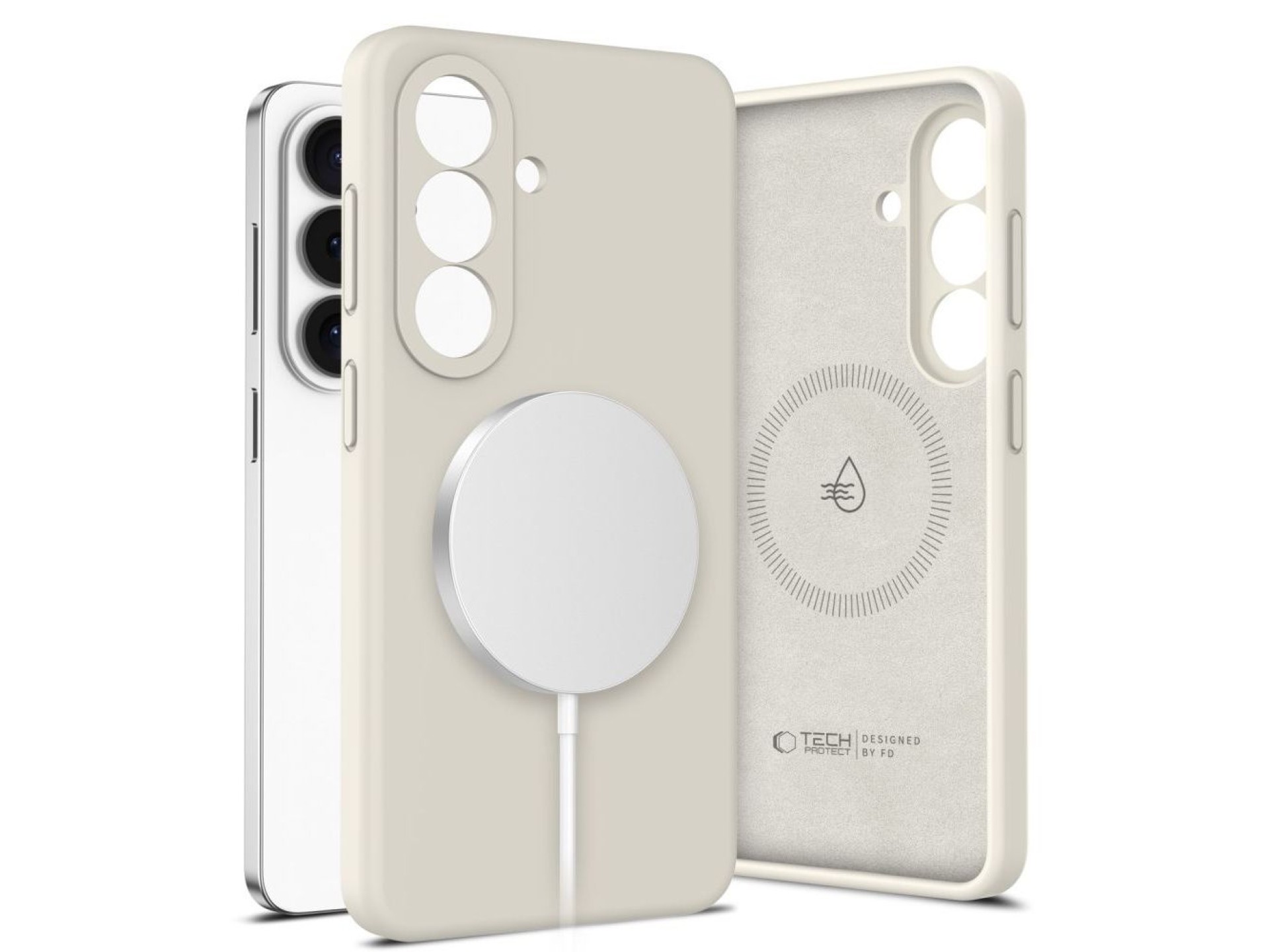 Capa de silicone Tech-Protect MagSafe para Samsung Galaxy S26+ - Bege
