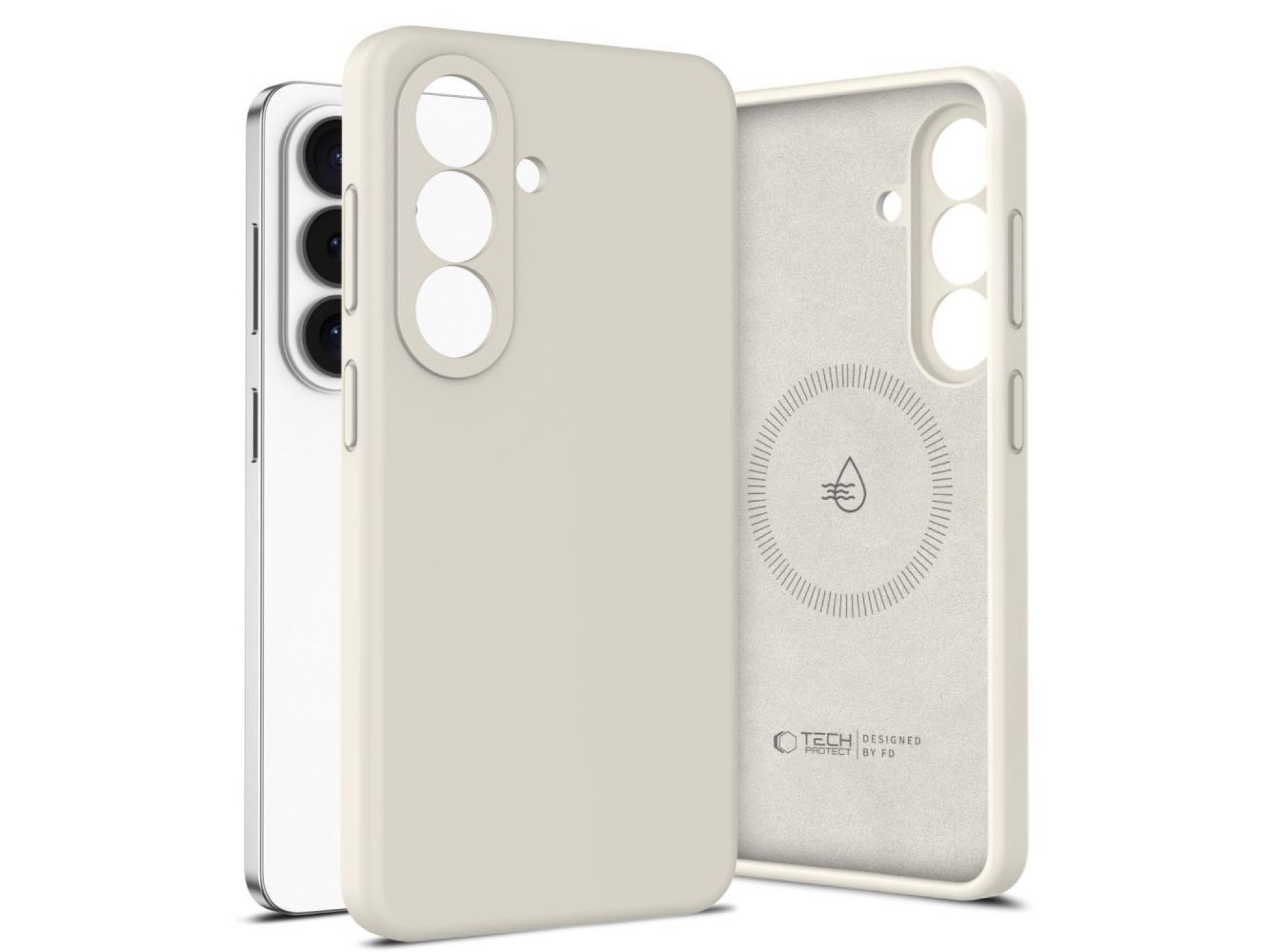 Capa de silicone Tech-Protect MagSafe para Samsung Galaxy S26+ - Bege
