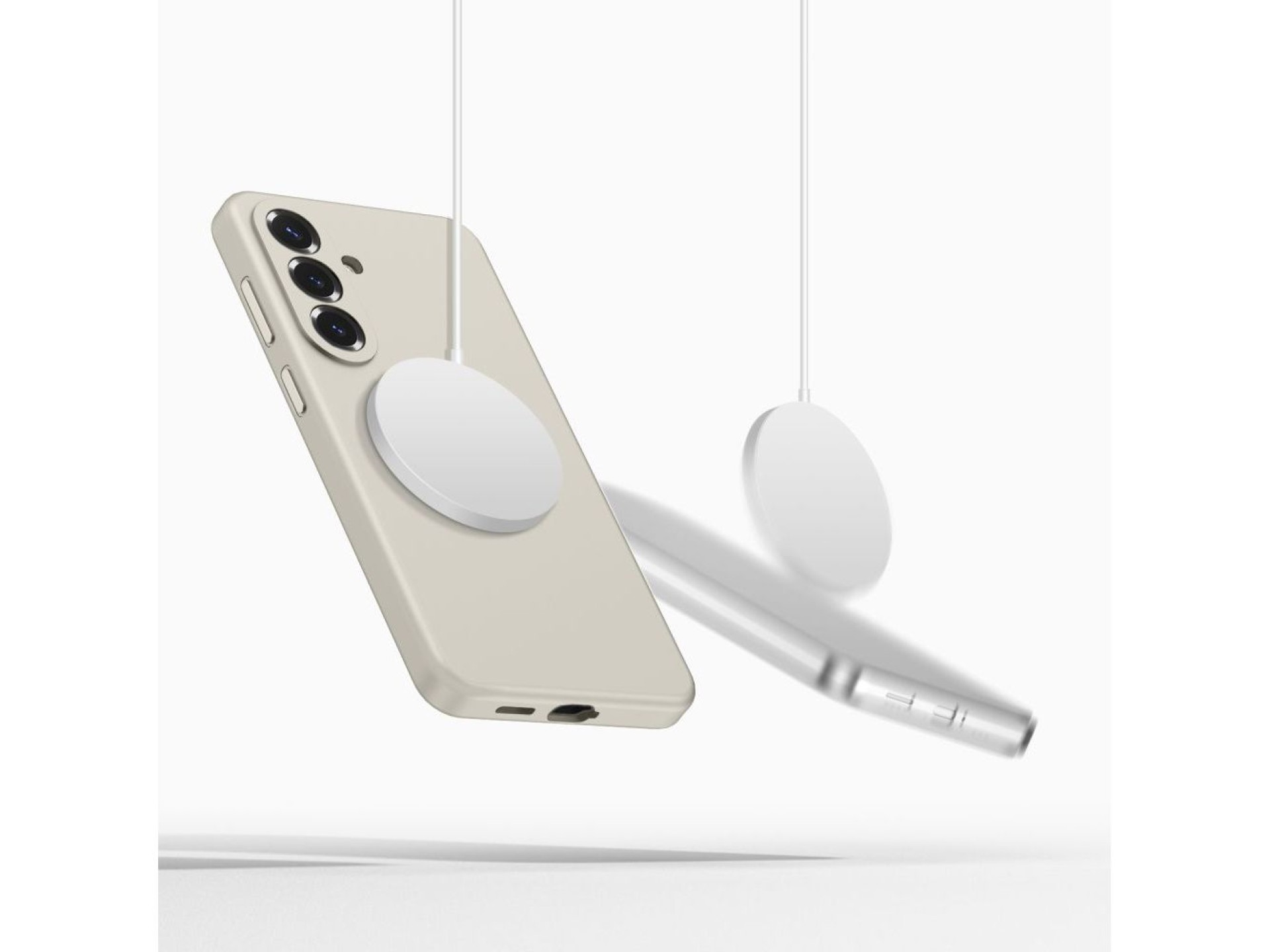 Capa de silicone Tech-Protect MagSafe para Samsung Galaxy S26+ - Bege