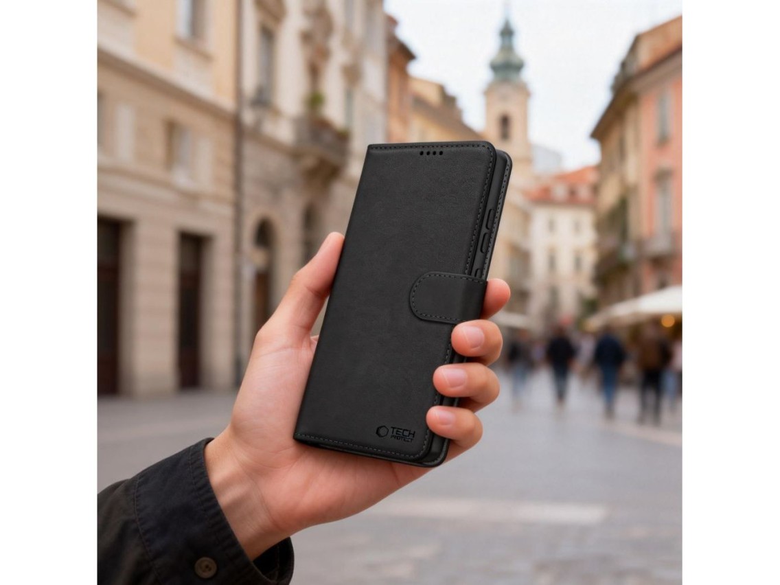 Funda tipo cartera Tech-Protect para Samsung Galaxy S26+ - Negra