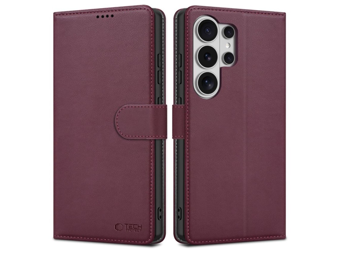 Tech-Protect Wallet Case for Samsung Galaxy S26 Ultra - Burgundy