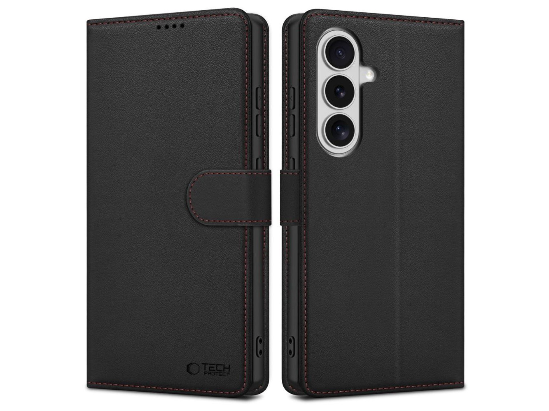 Funda tipo cartera Tech-Protect para Samsung Galaxy S26 - Negra y roja
